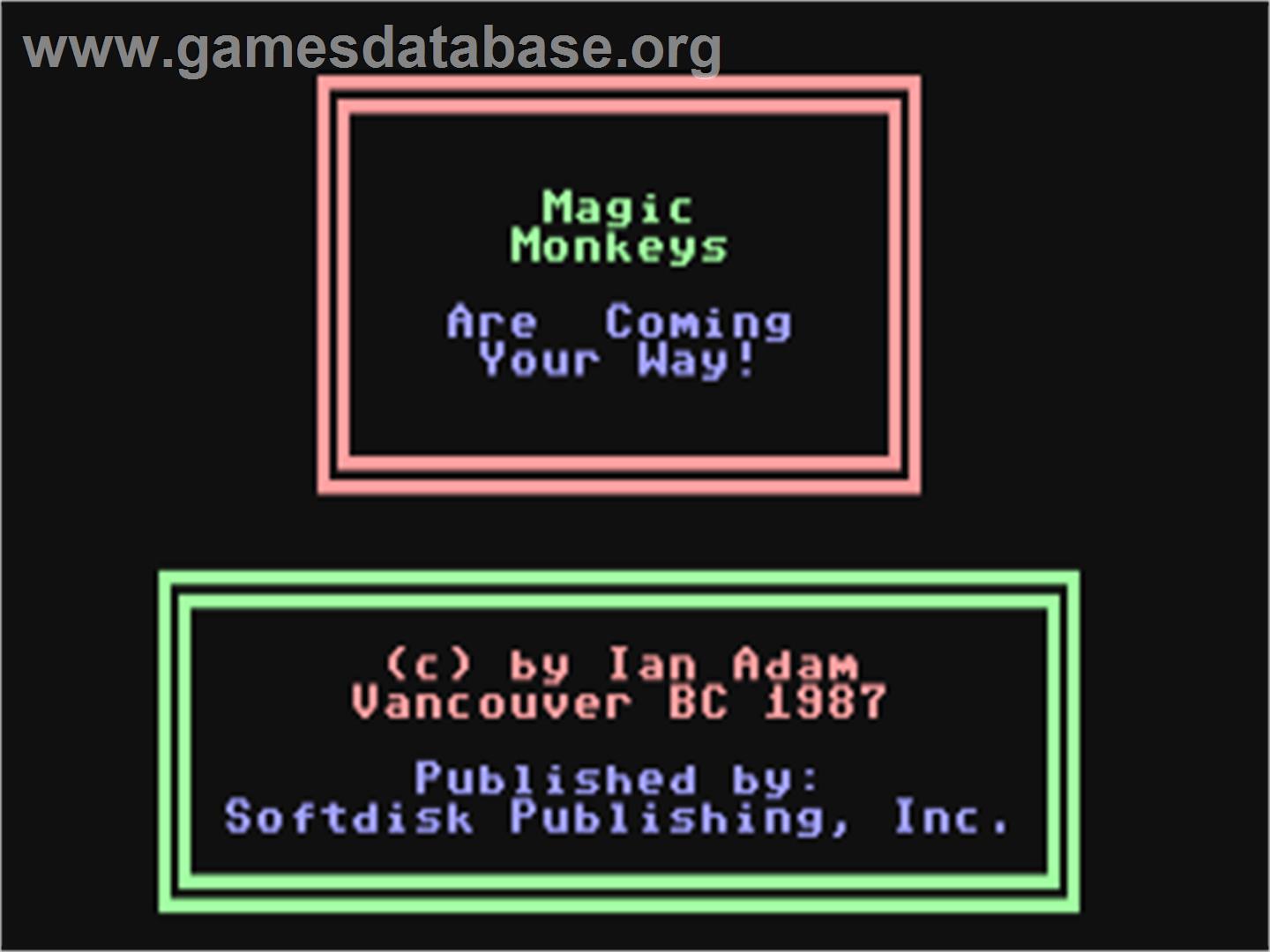 Magic Monkeys - Are Coming Your Way! - Commodore 64 - Artwork - Title Screen