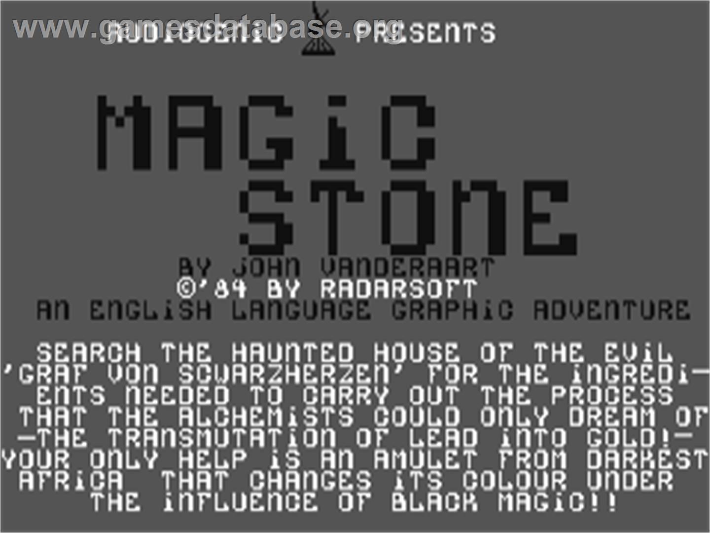 Magic Stone - Commodore 64 - Artwork - Title Screen