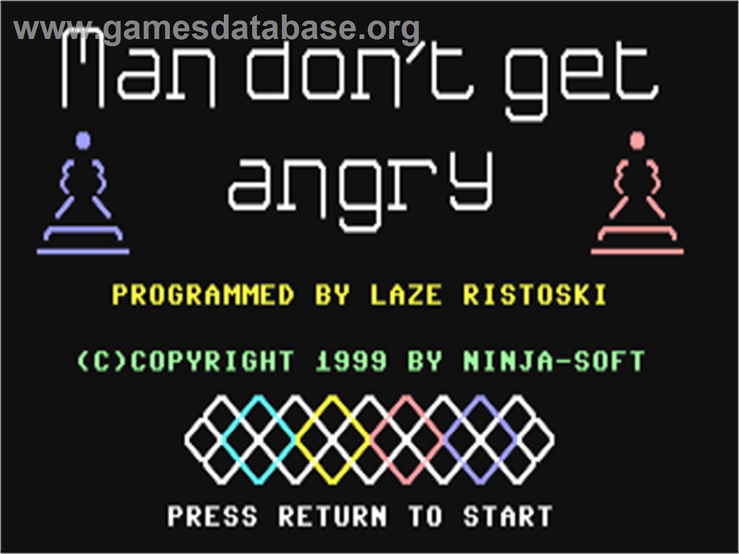 Man Don't Get Angry - Commodore 64 - Artwork - Title Screen