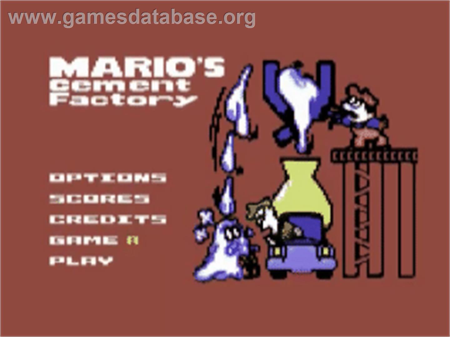 Mario's Cement Factory - Commodore 64 - Artwork - Title Screen