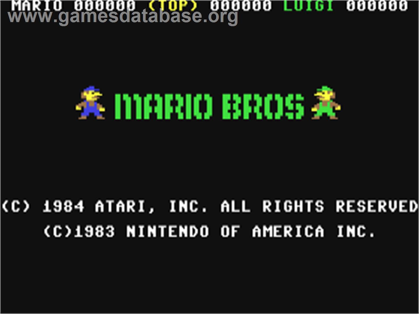 Mario Bros. - Commodore 64 - Artwork - Title Screen