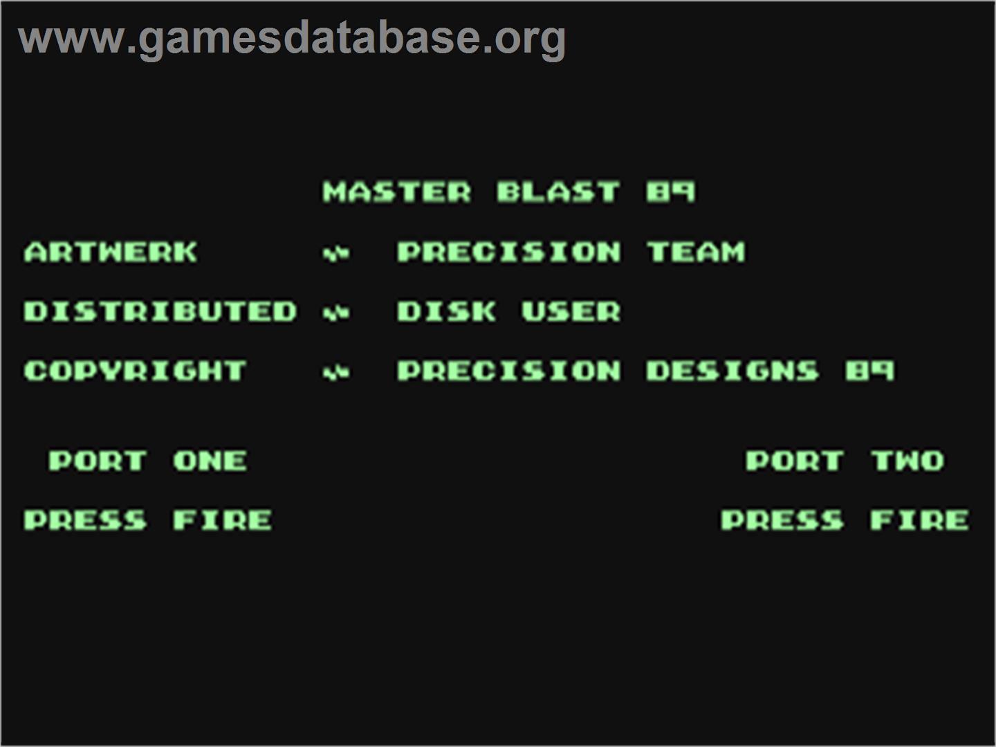 Master Blast 89 - Commodore 64 - Artwork - Title Screen