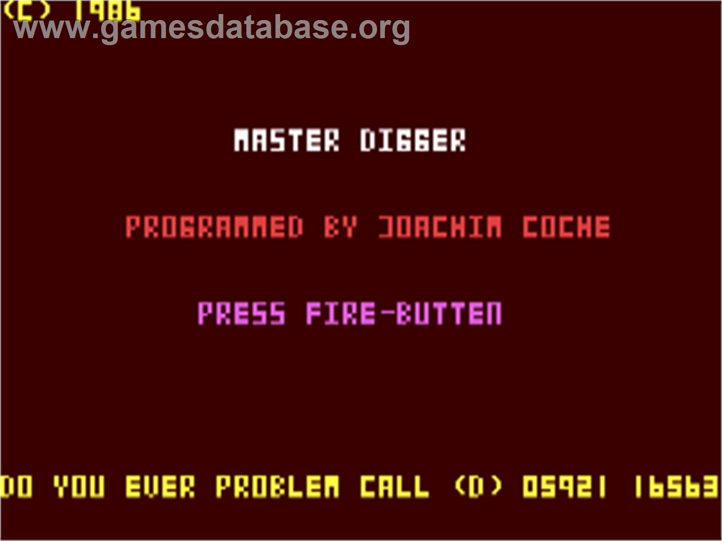 Master Digger - Commodore 64 - Artwork - Title Screen