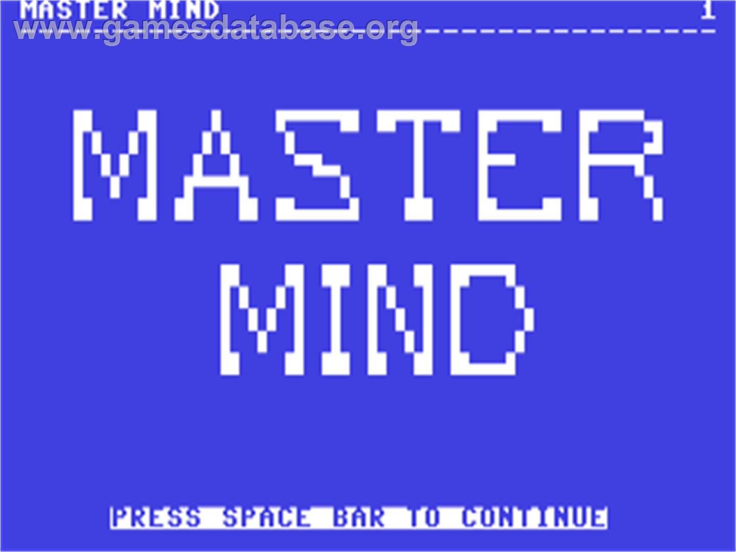 Master Mind (Unknown 2) - Commodore 64 - Artwork - Title Screen