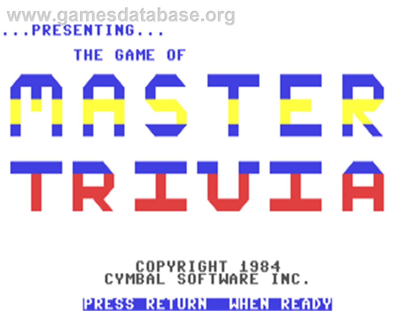 Master Trivia - Commodore 64 - Artwork - Title Screen