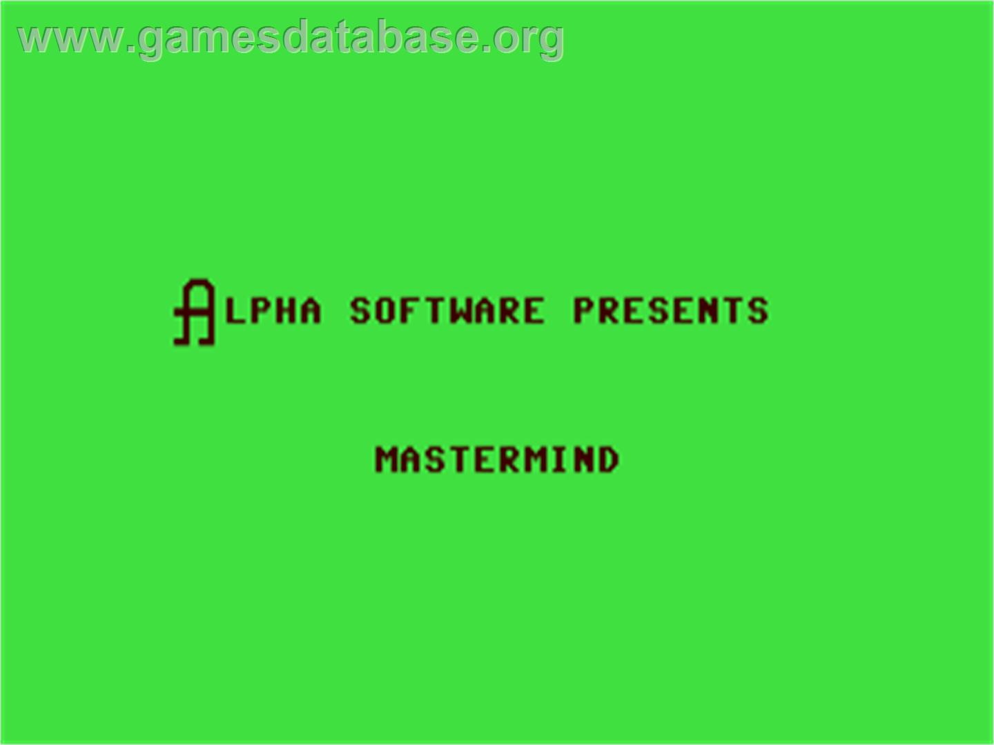 Mastermind (Alpha Software) - Commodore 64 - Artwork - Title Screen