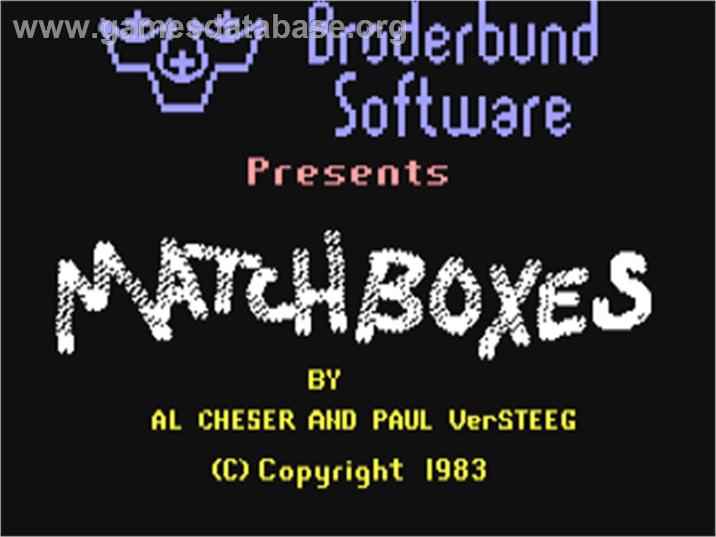 Match Boxes (Alpha Software) - Commodore 64 - Artwork - Title Screen
