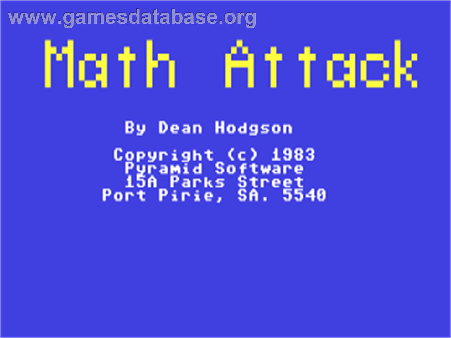 Math Attack (Compute!) - Commodore 64 - Artwork - Title Screen
