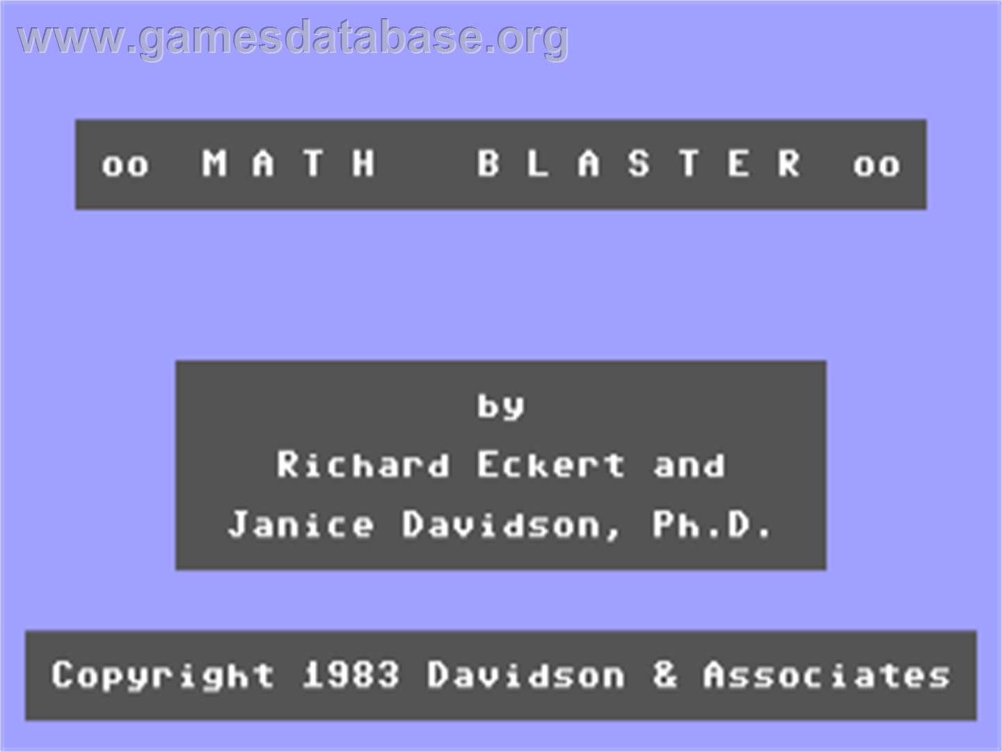 Math Blaster - Commodore 64 - Artwork - Title Screen