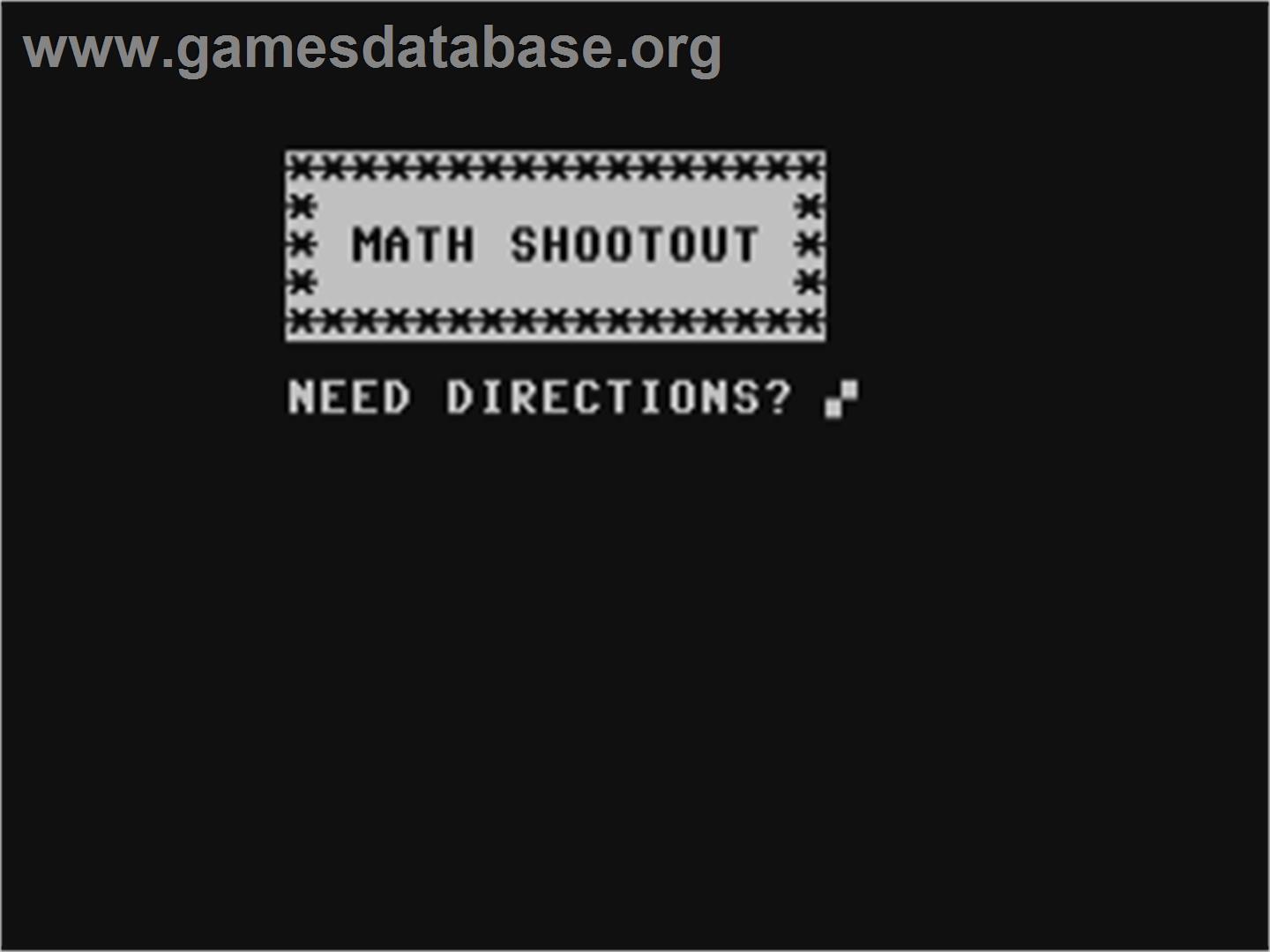 Math Shootout - Commodore 64 - Artwork - Title Screen