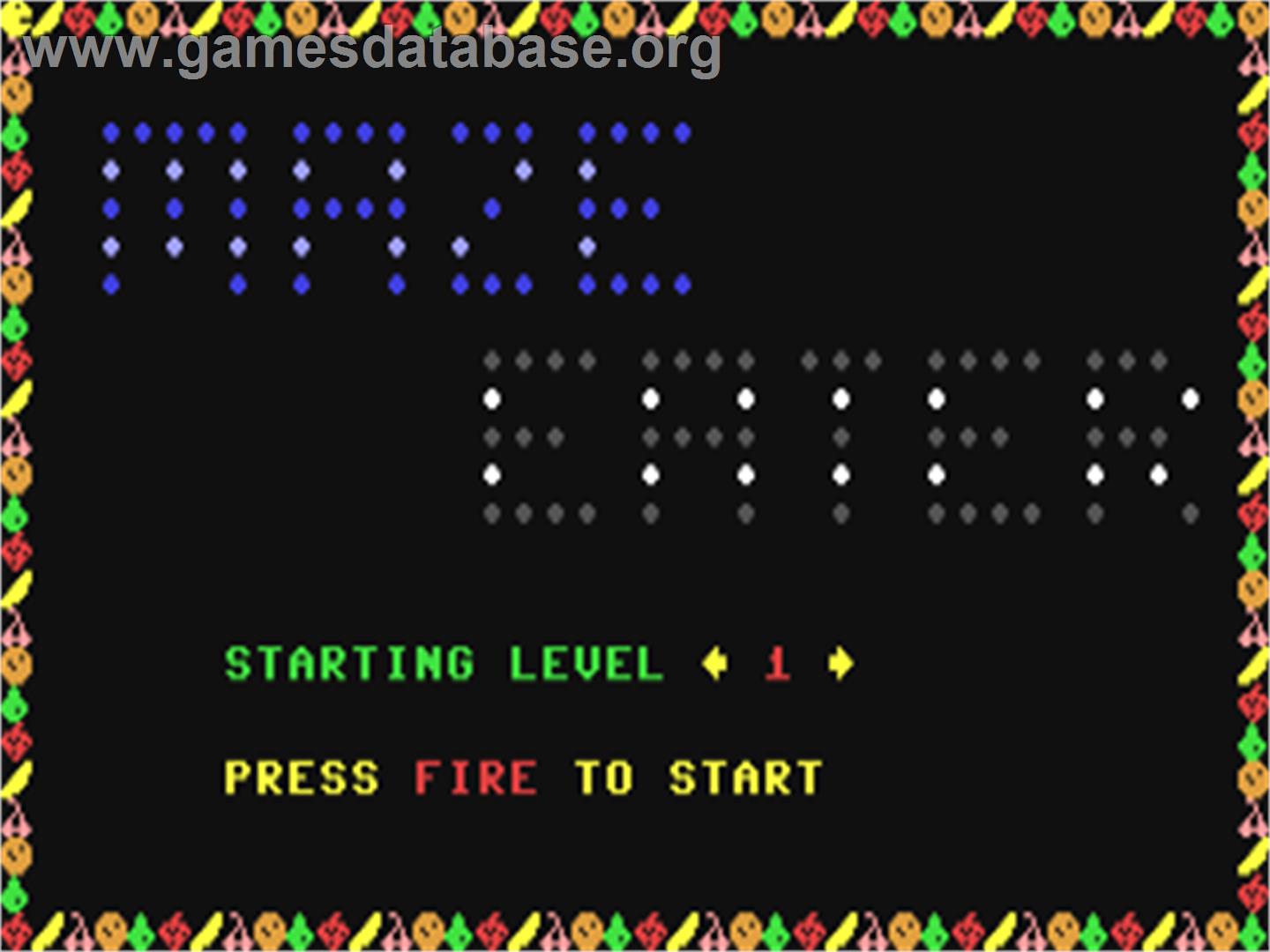 Maze Eater (Cascade Games) - Commodore 64 - Artwork - Title Screen