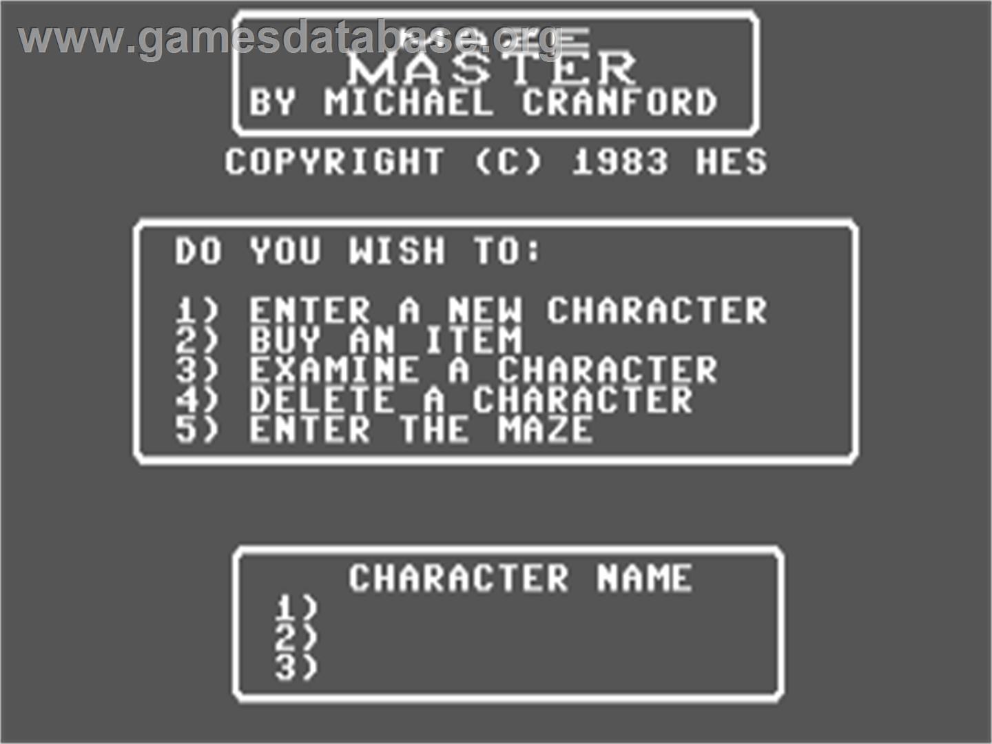 Maze Master (HesWare) - Commodore 64 - Artwork - Title Screen