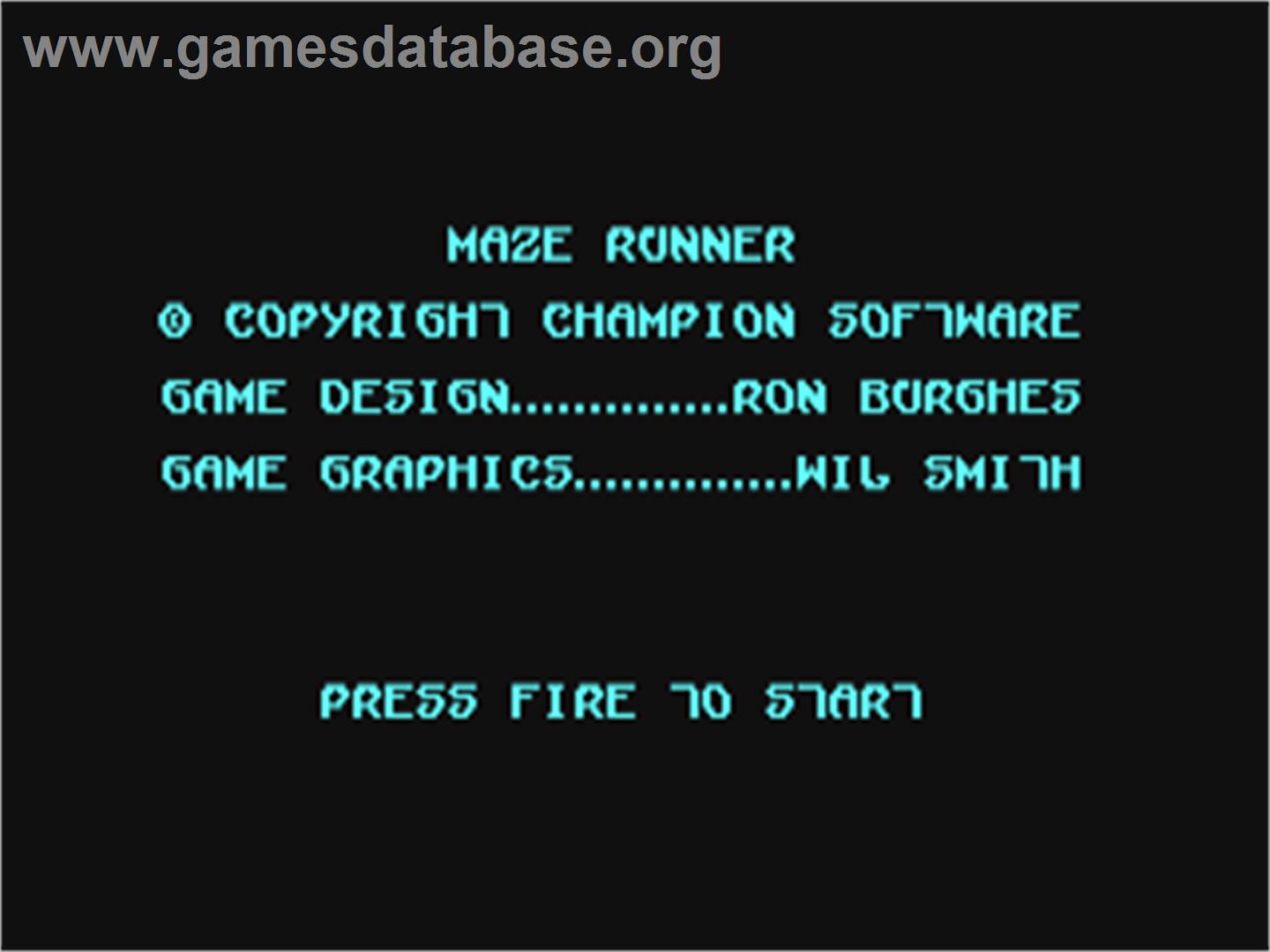 Maze Runner (Champion Software) - Commodore 64 - Artwork - Title Screen