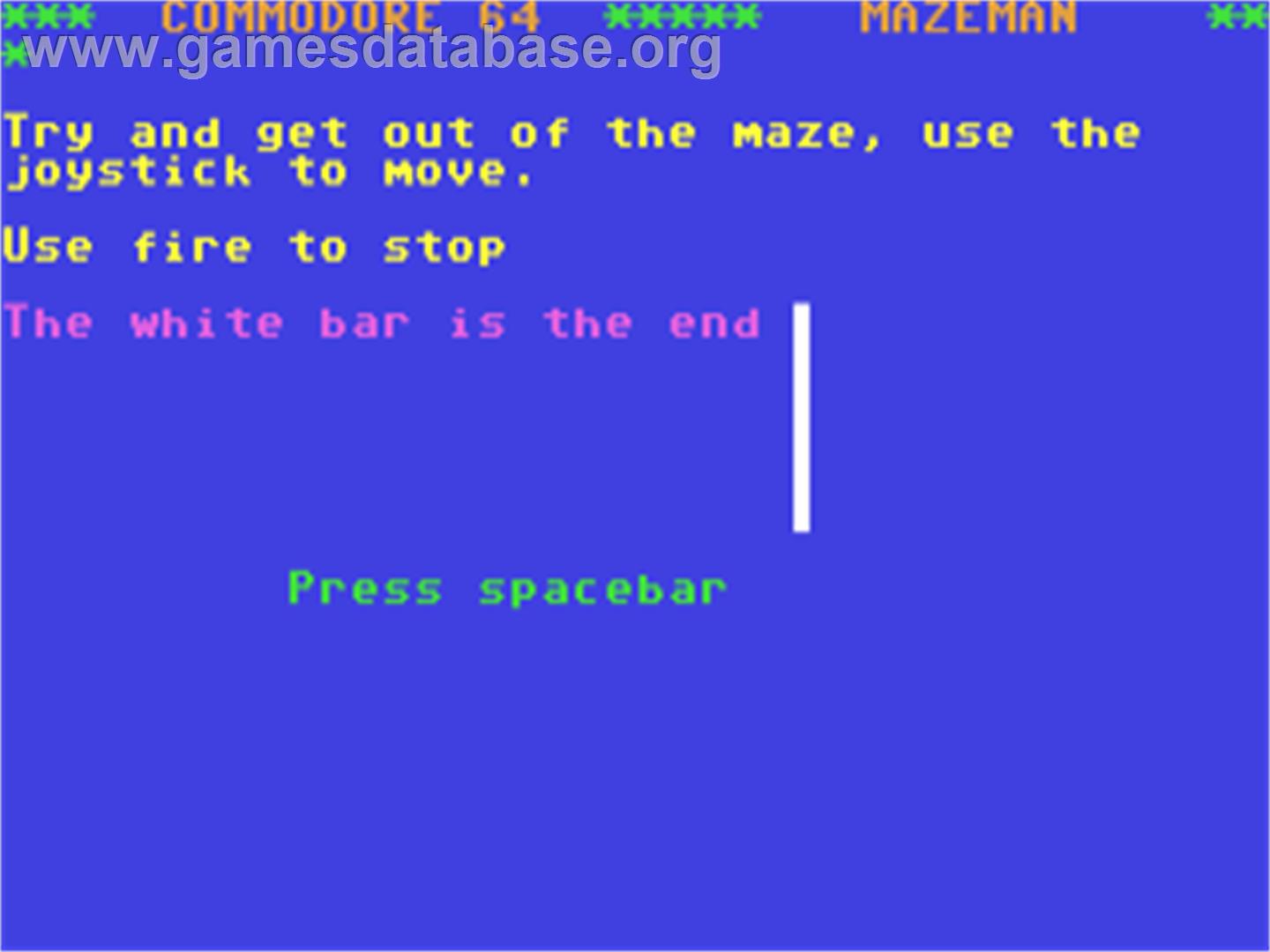 Mazeman (Robtek) - Commodore 64 - Artwork - Title Screen