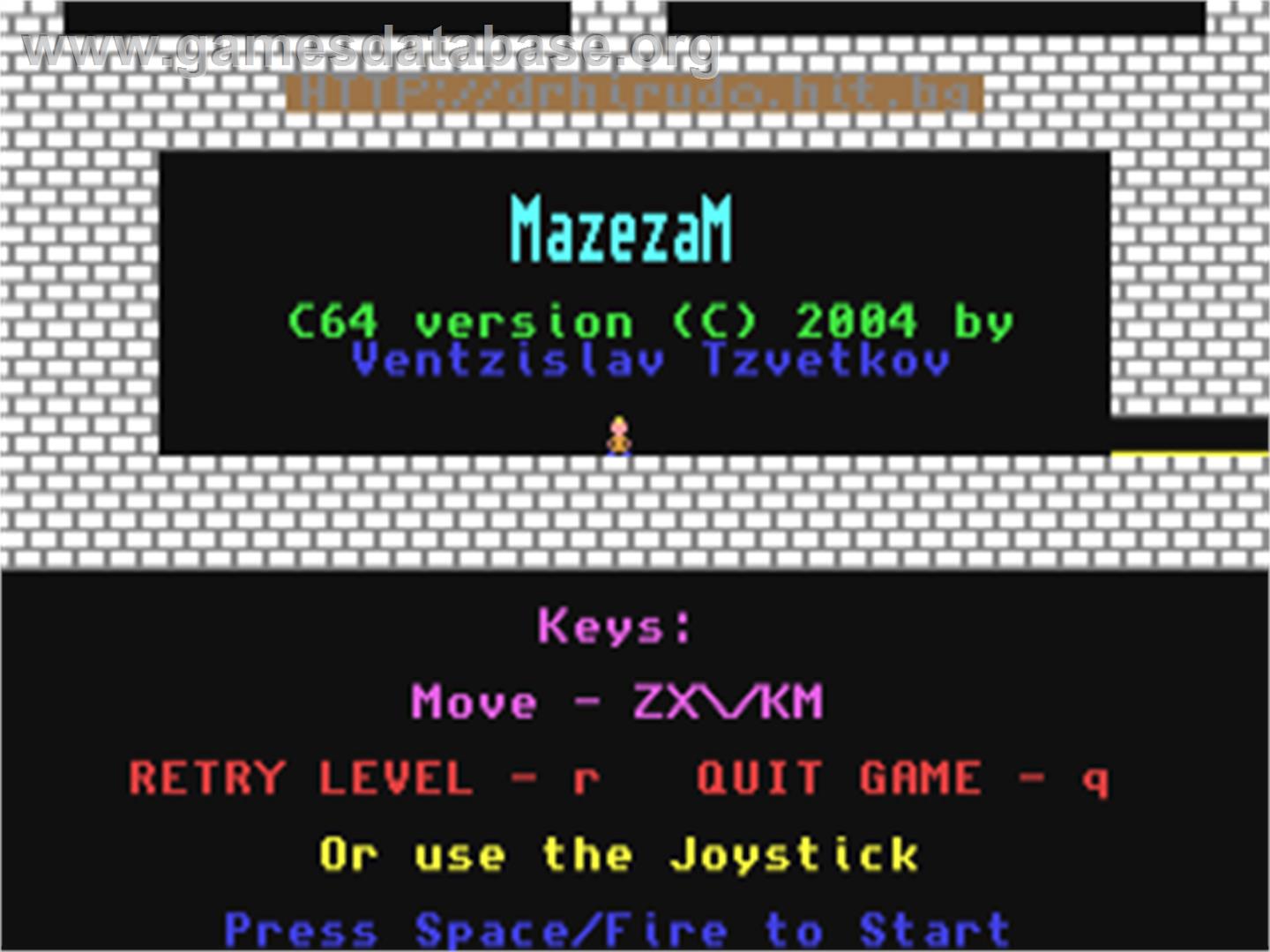 Mazezam - Commodore 64 - Artwork - Title Screen