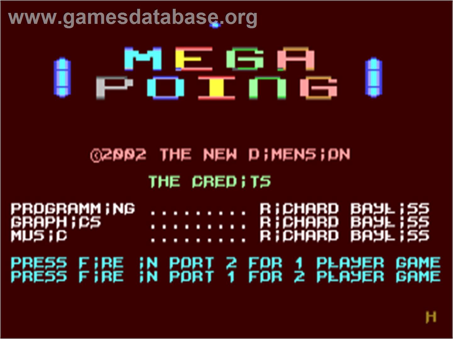 Mega Poing - Commodore 64 - Artwork - Title Screen