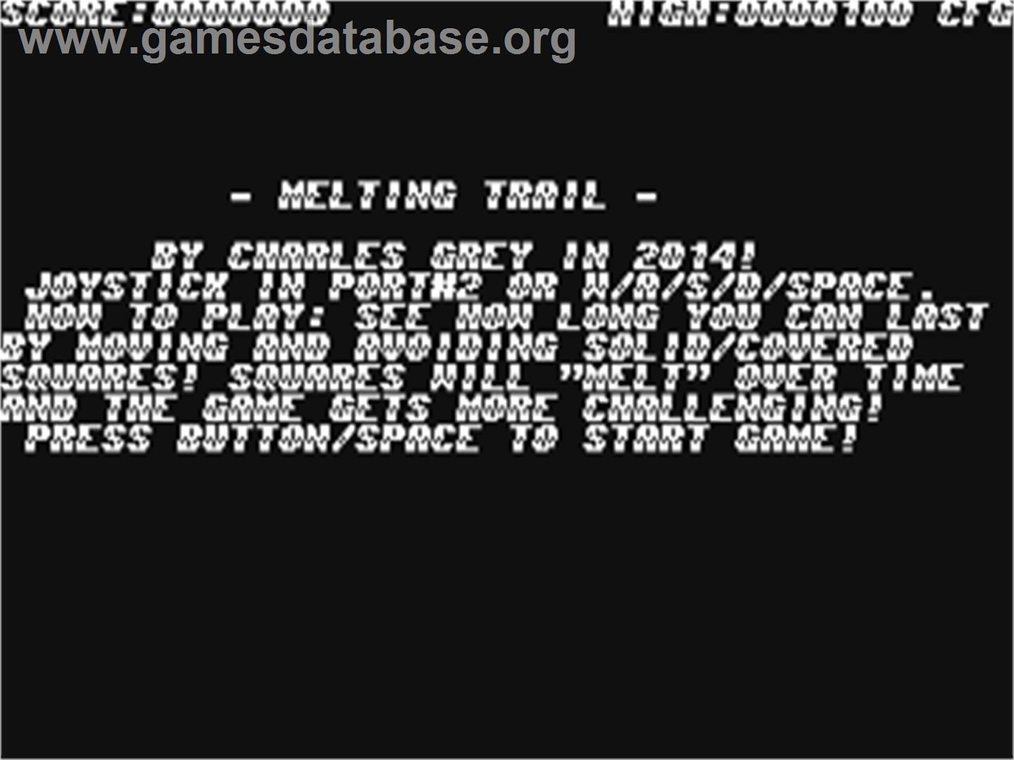 Melting Trail - Commodore 64 - Artwork - Title Screen