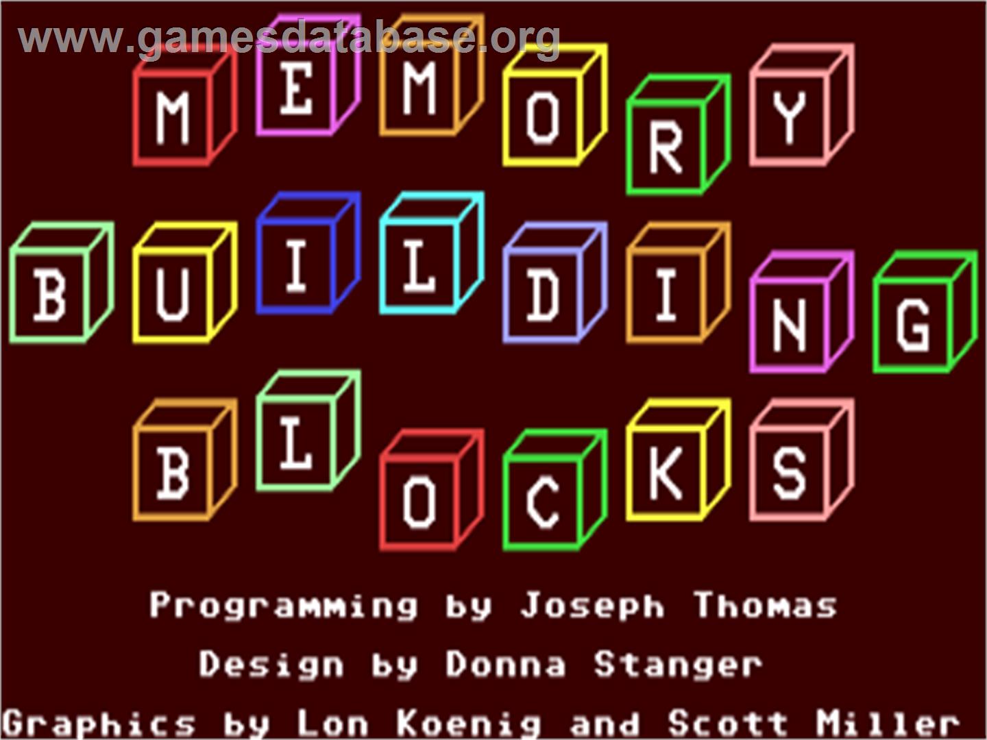 Memory Building Blocks - Commodore 64 - Artwork - Title Screen