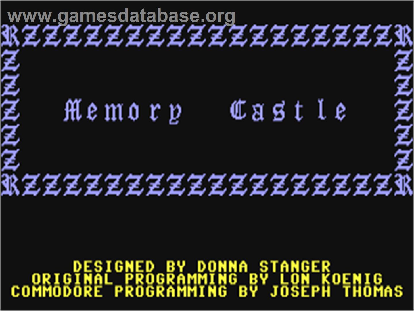 Memory Castle - Commodore 64 - Artwork - Title Screen