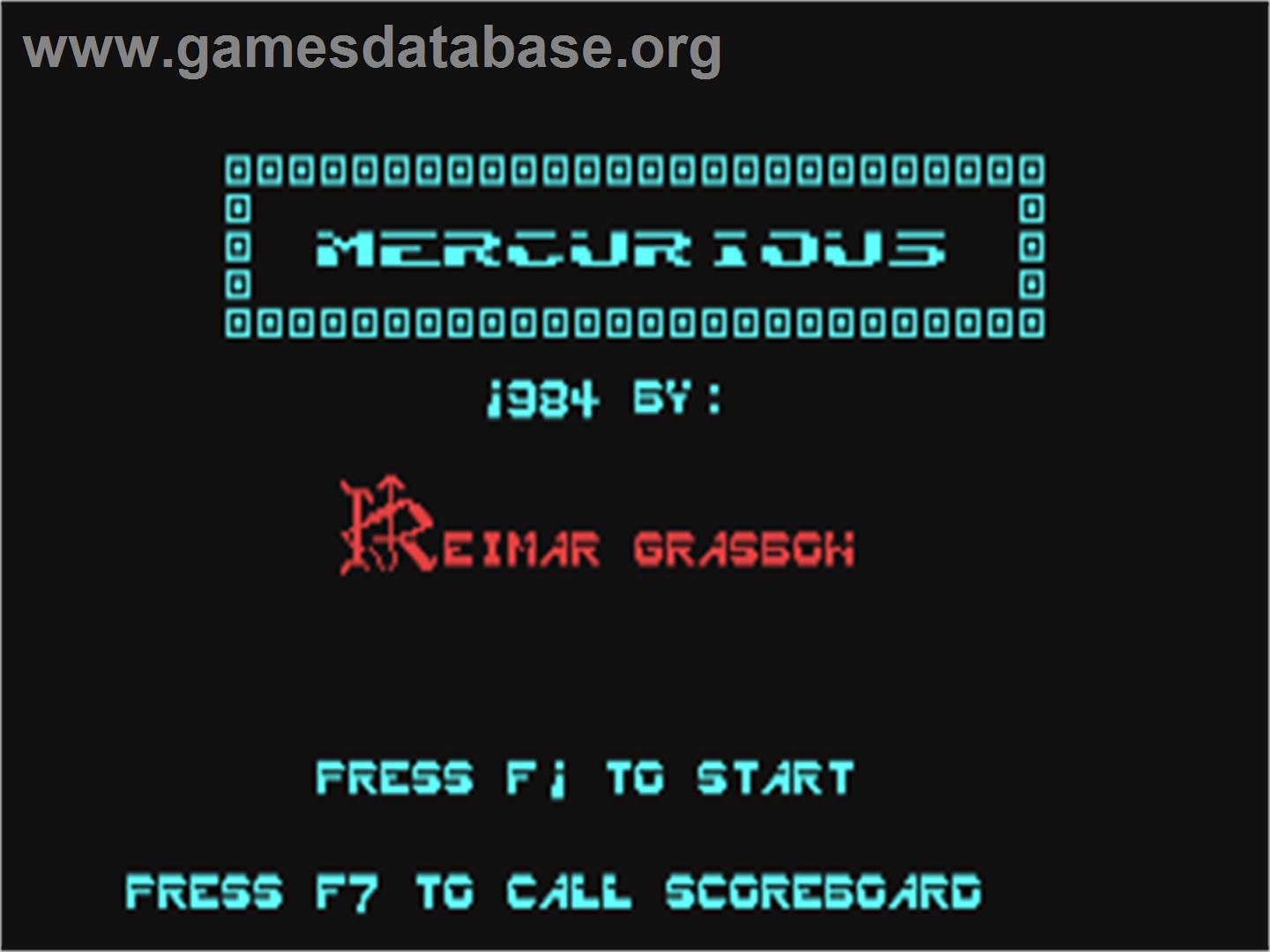 Mercurious - Commodore 64 - Artwork - Title Screen