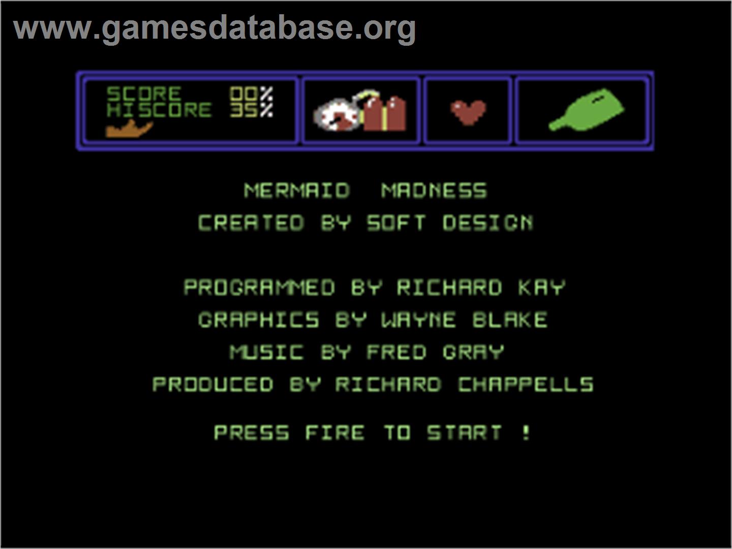 Mermaid Madness - Commodore 64 - Artwork - Title Screen