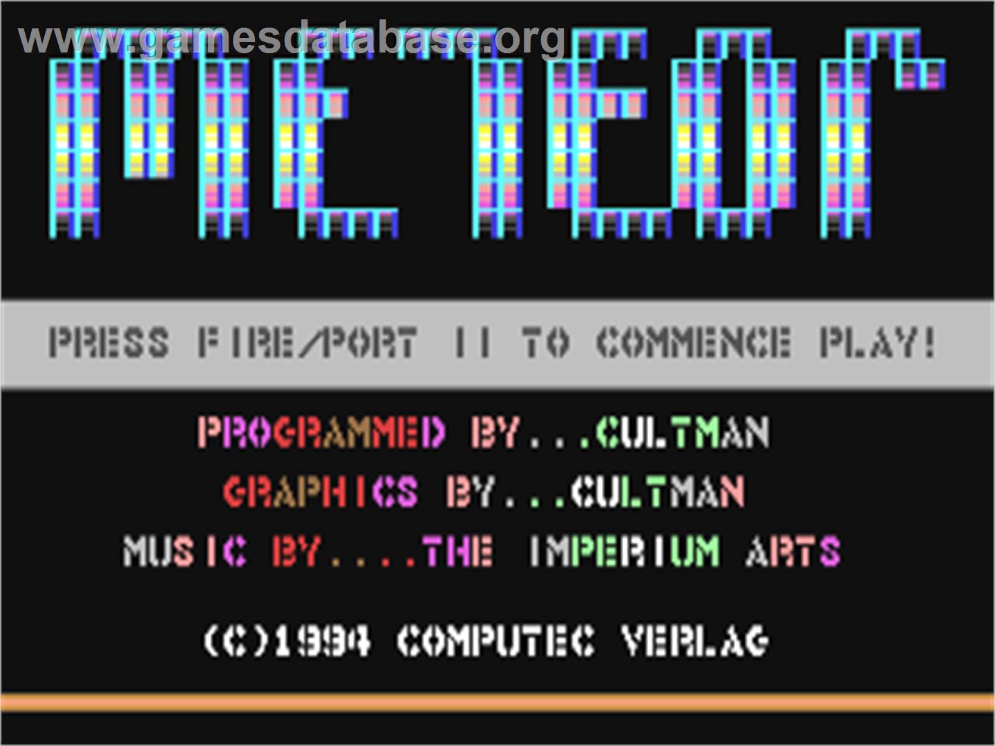 Meteor (Tiger-Crew) - Commodore 64 - Artwork - Title Screen