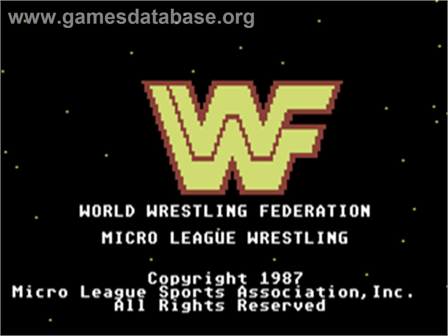 MicroLeague Wrestling - Commodore 64 - Artwork - Title Screen