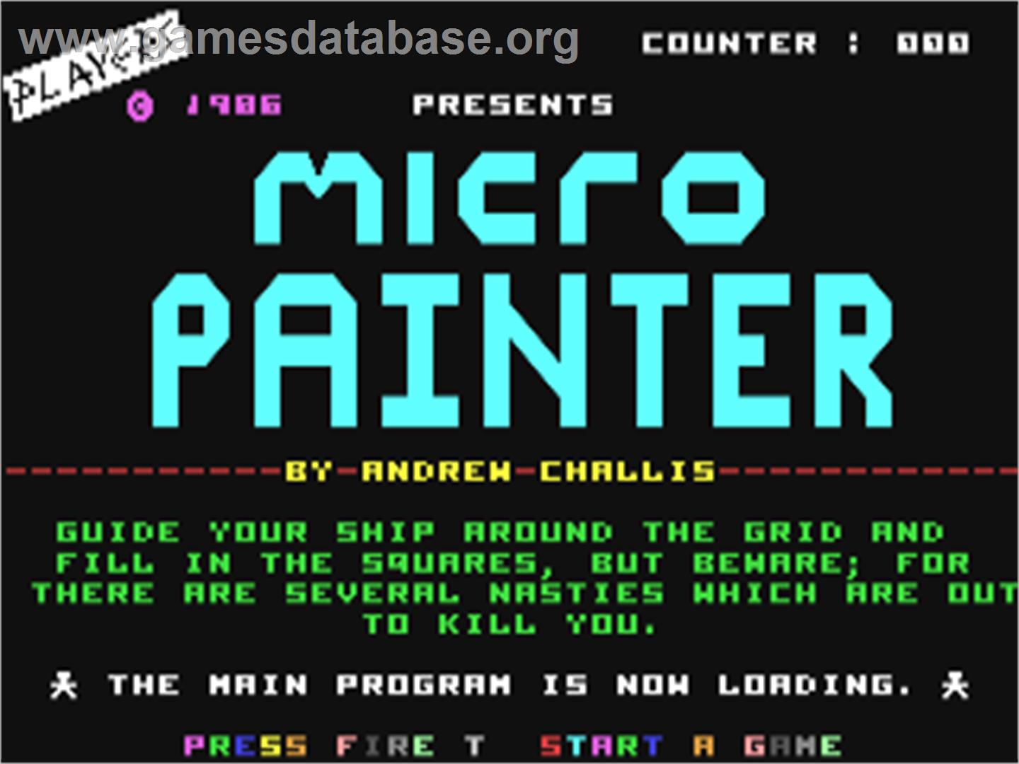 Micro Painter - Commodore 64 - Artwork - Title Screen