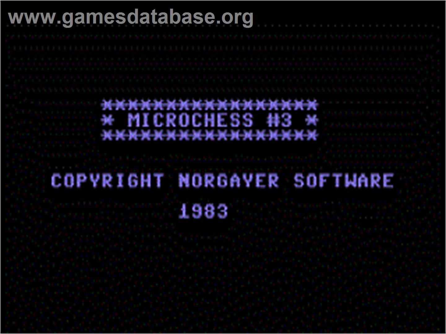 Microchess #3 - Commodore 64 - Artwork - Title Screen