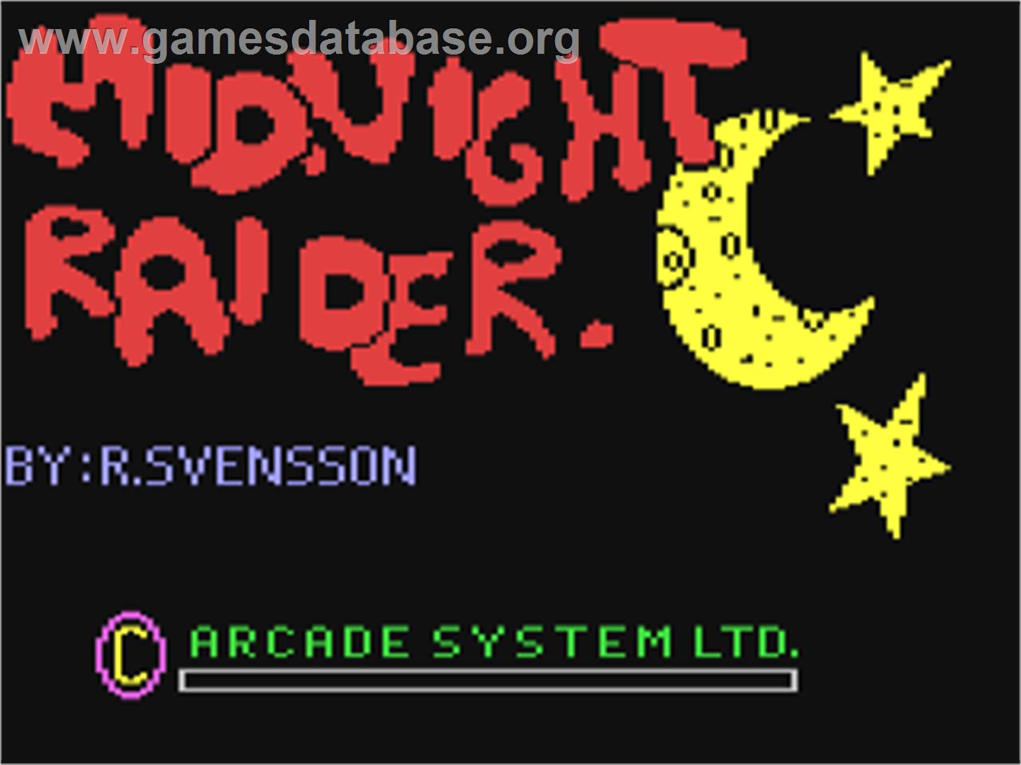 Midnight Raider - Commodore 64 - Artwork - Title Screen