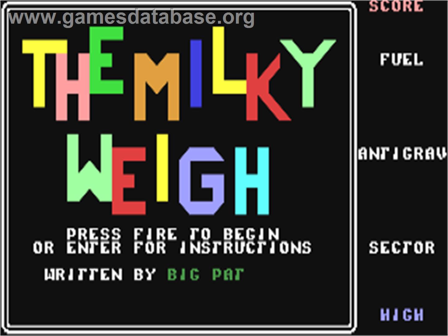 Milky Weigh, The - Commodore 64 - Artwork - Title Screen