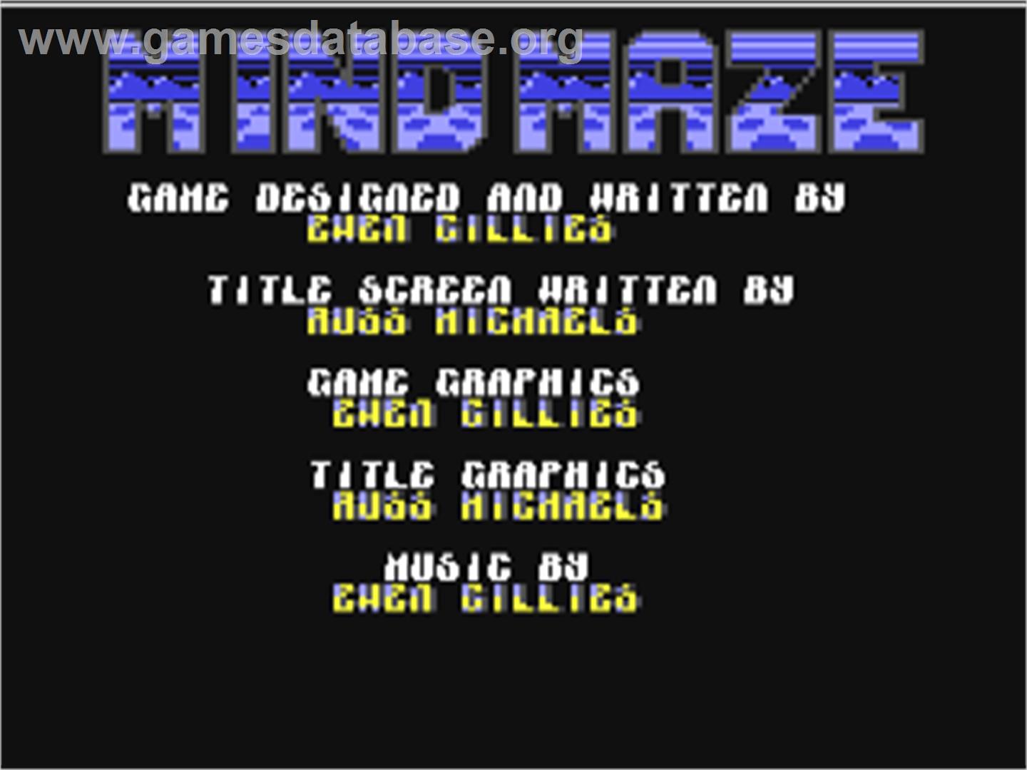 Mind Maze - Commodore 64 - Artwork - Title Screen