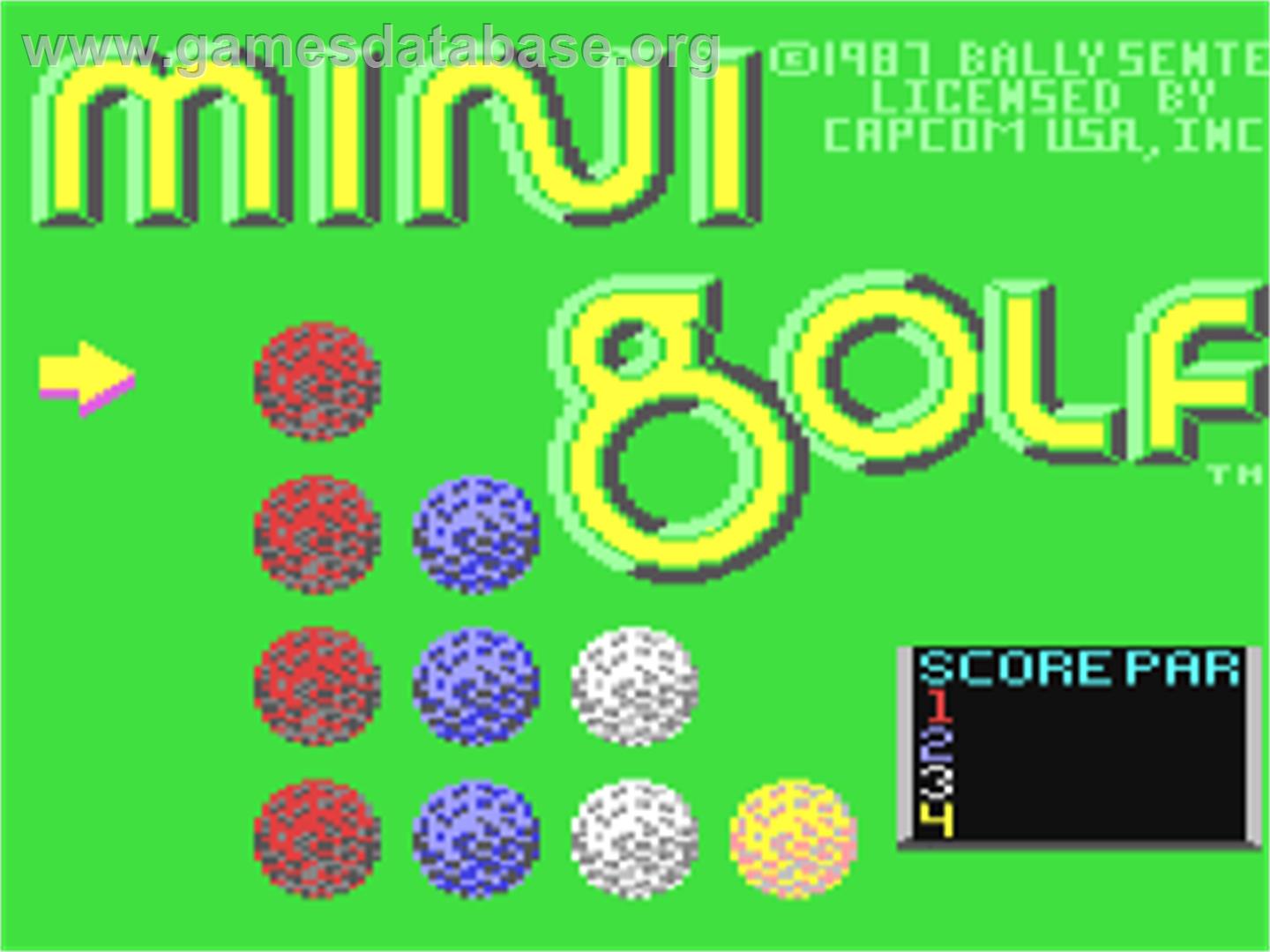 Mini Golf (Capcom) - Commodore 64 - Artwork - Title Screen