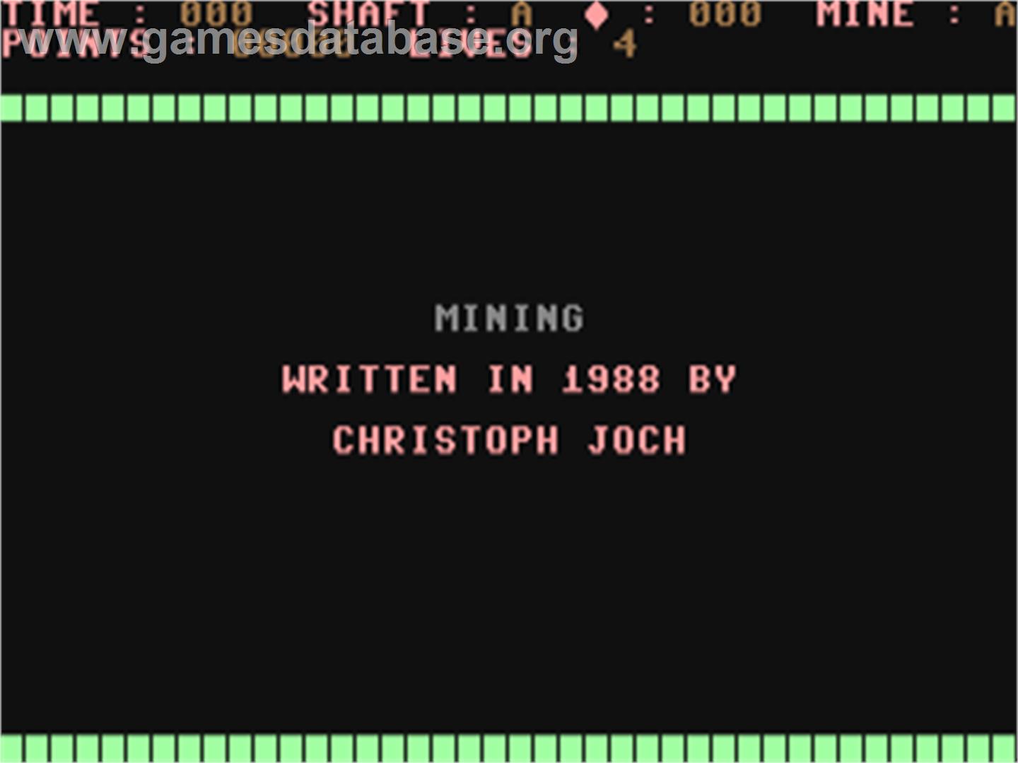 Mining - Commodore 64 - Artwork - Title Screen
