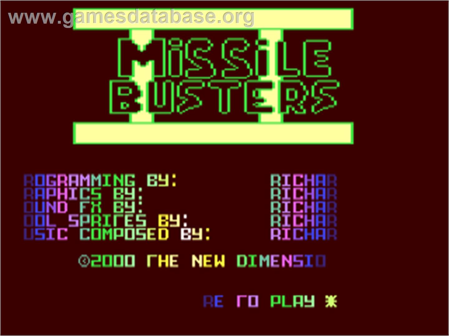 Missile Busters 2 - Commodore 64 - Artwork - Title Screen