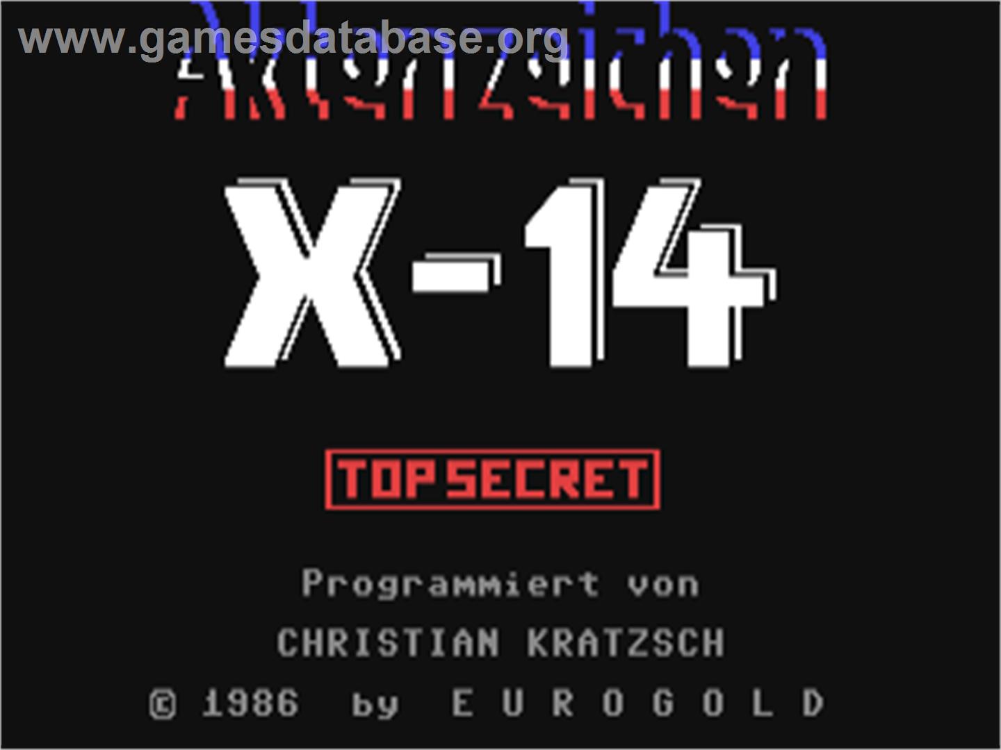 Mission X (Preview) - Commodore 64 - Artwork - Title Screen