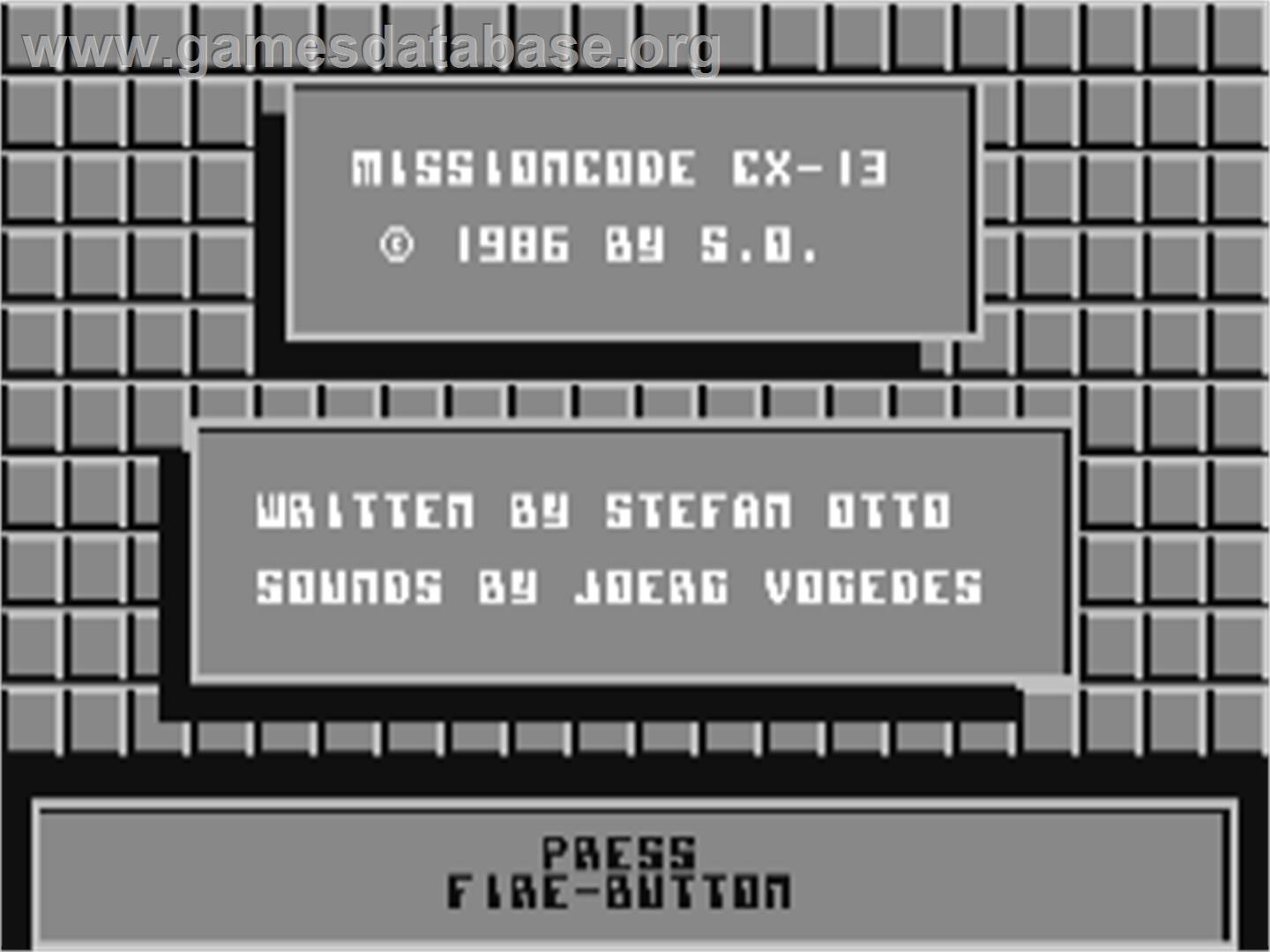 Missioncode Cx-13 - Commodore 64 - Artwork - Title Screen