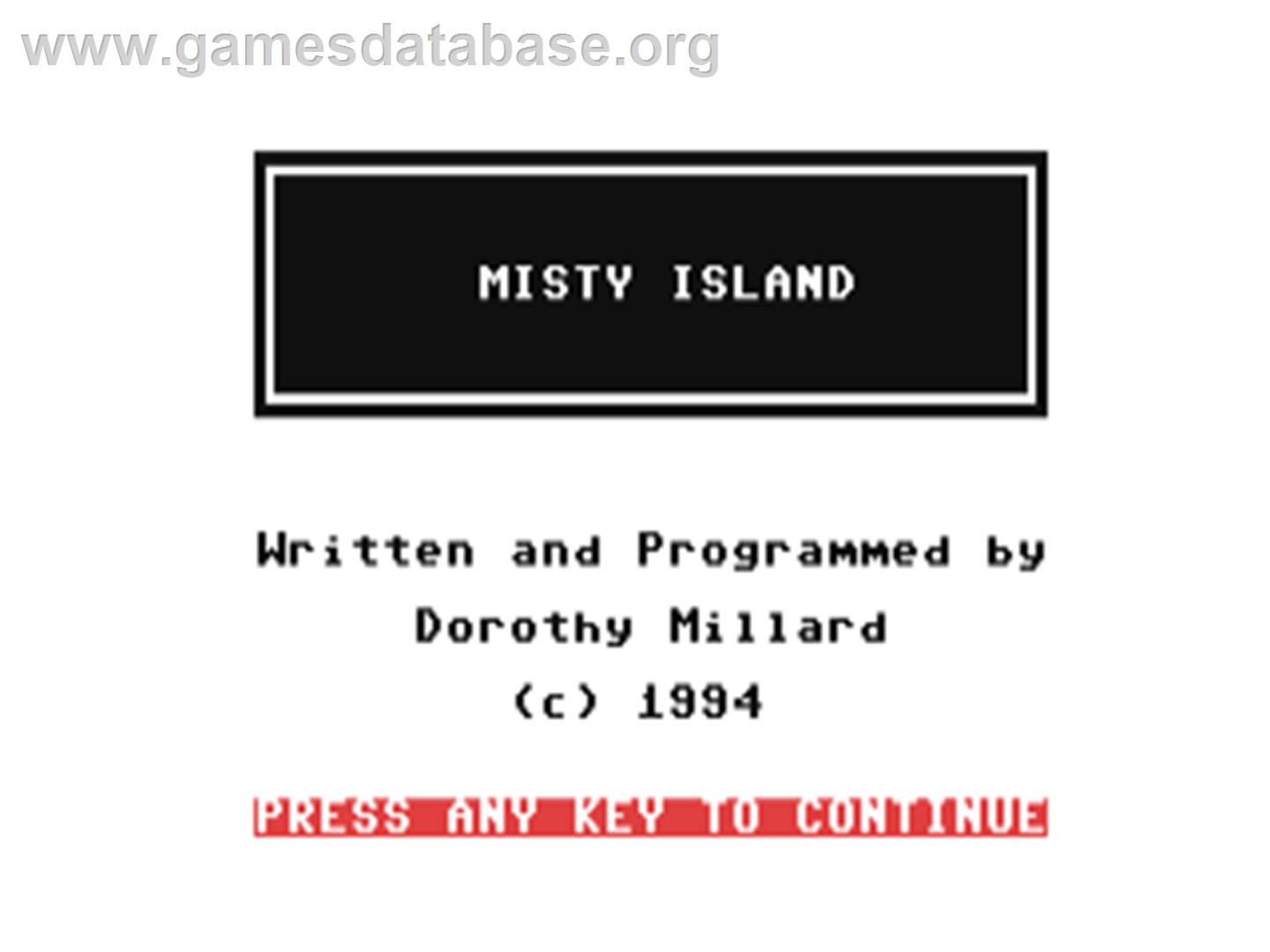 Misty Island - Commodore 64 - Artwork - Title Screen