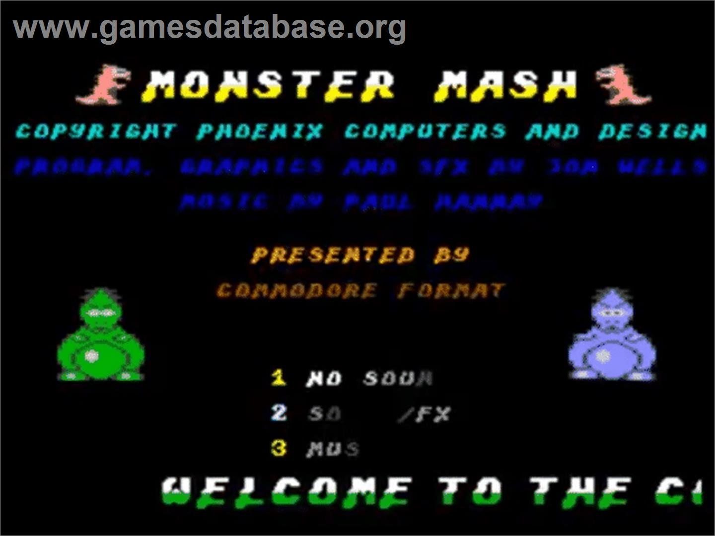 Monster Mash - Commodore 64 - Artwork - Title Screen