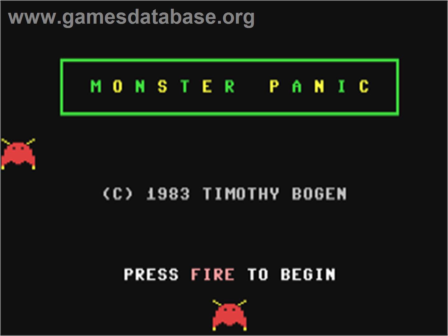 Monster Panic - Commodore 64 - Artwork - Title Screen