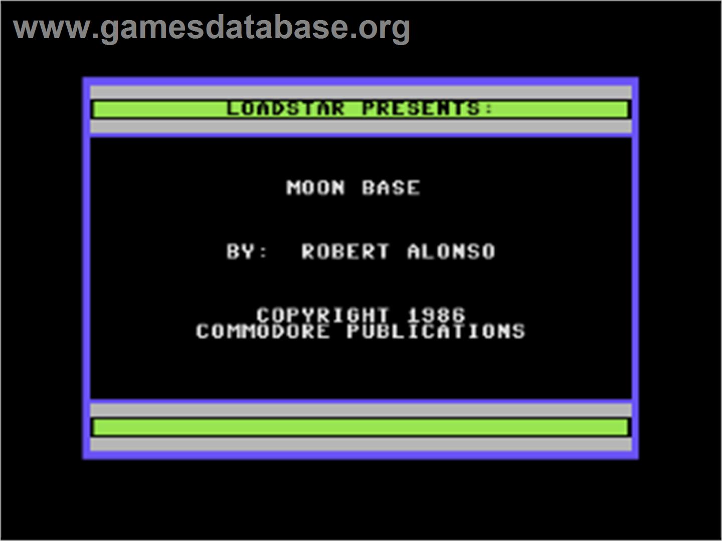 Moon Base - Commodore 64 - Artwork - Title Screen