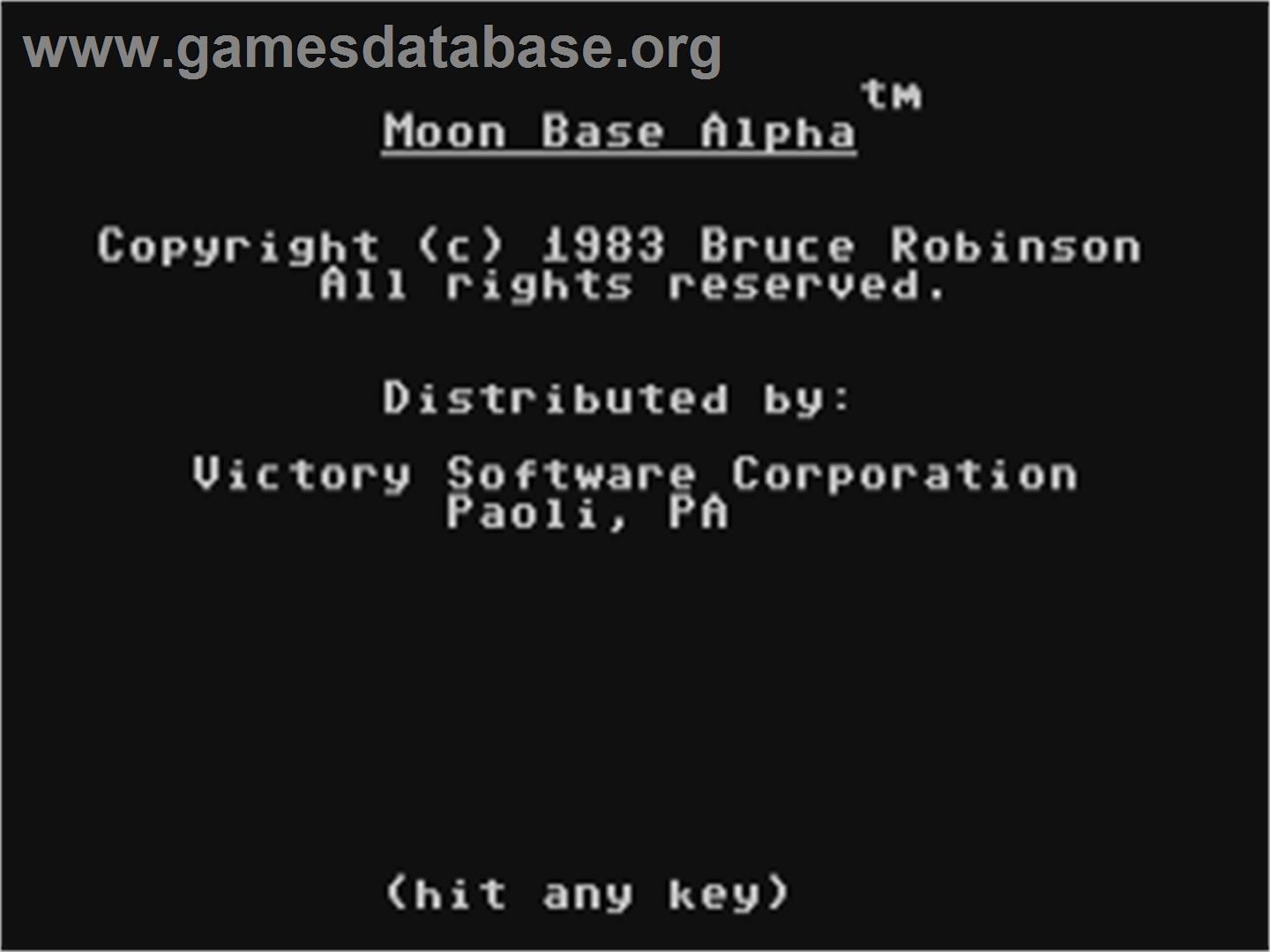 Moon Base Alpha - Commodore 64 - Artwork - Title Screen