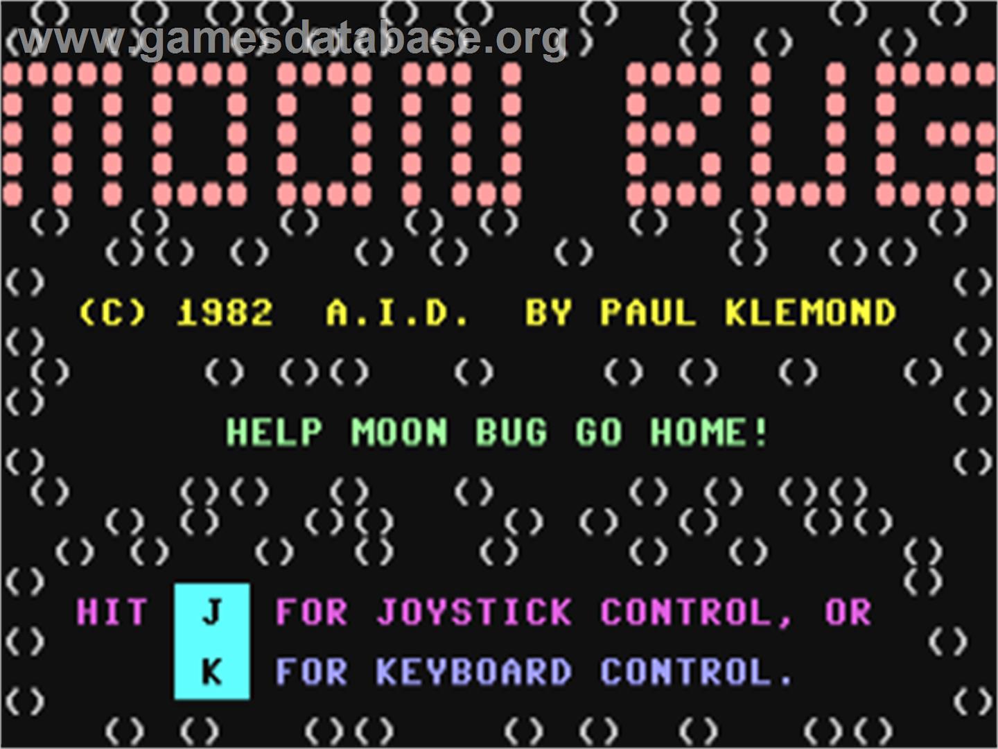 Moon Bug - Commodore 64 - Artwork - Title Screen