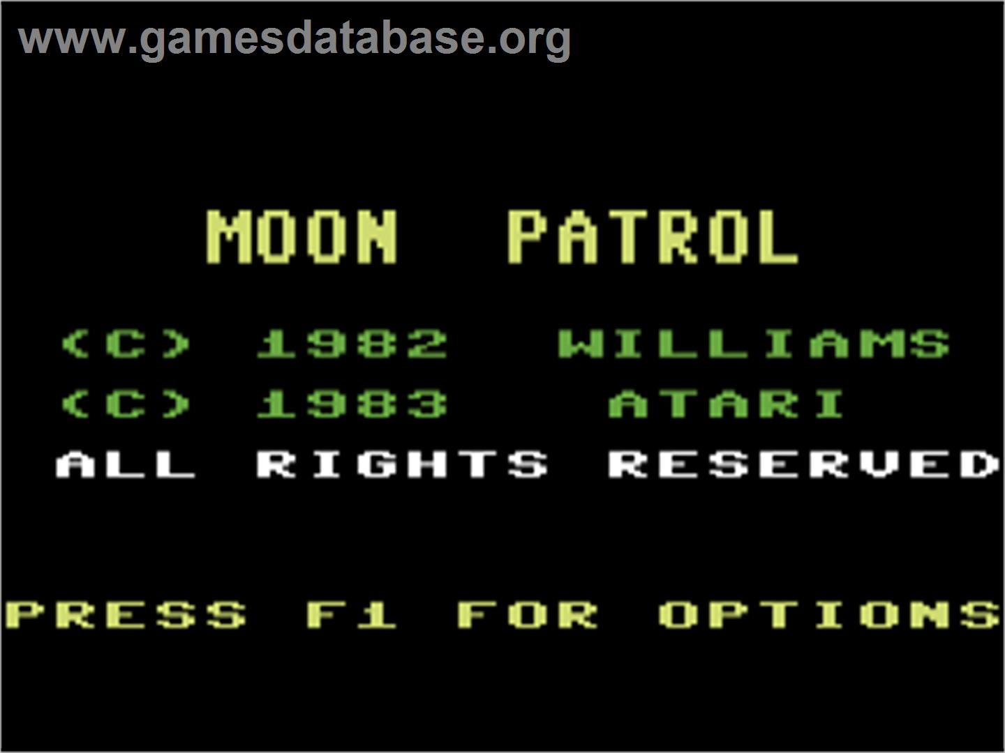 Moon Patrol (Avalon Hill) - Commodore 64 - Artwork - Title Screen