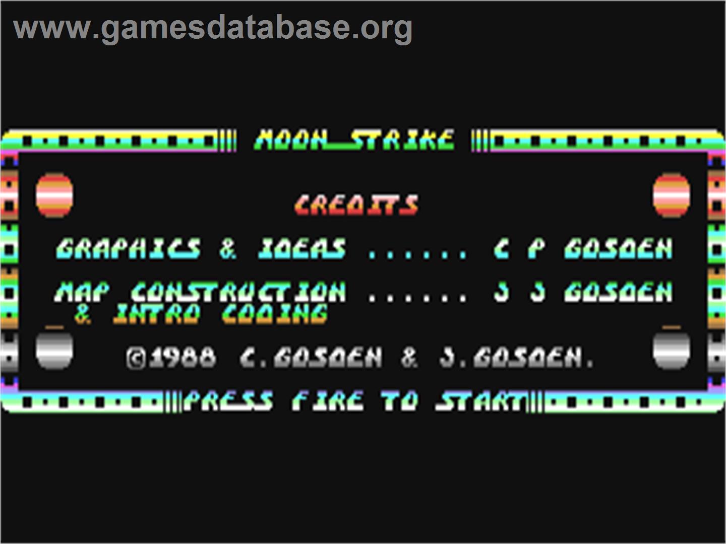 Moon Strike - Commodore 64 - Artwork - Title Screen