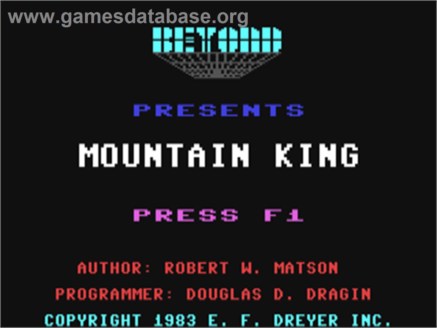Mountain King - Commodore 64 - Artwork - Title Screen
