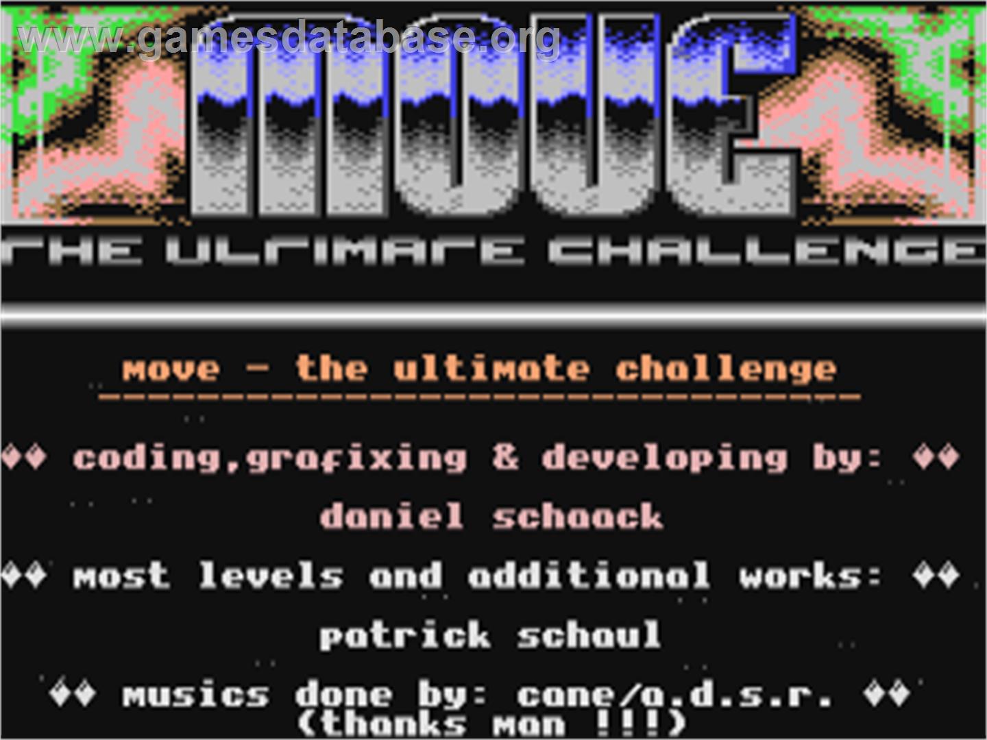 Move - The Ultimate Challenge - Commodore 64 - Artwork - Title Screen