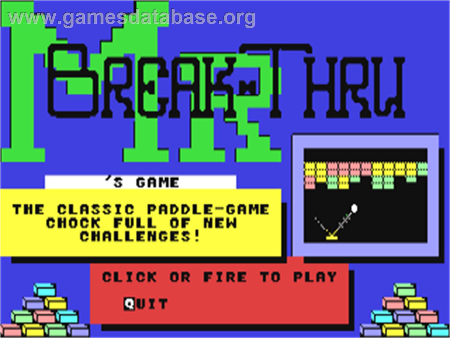 Mr. Break-Thru - Commodore 64 - Artwork - Title Screen