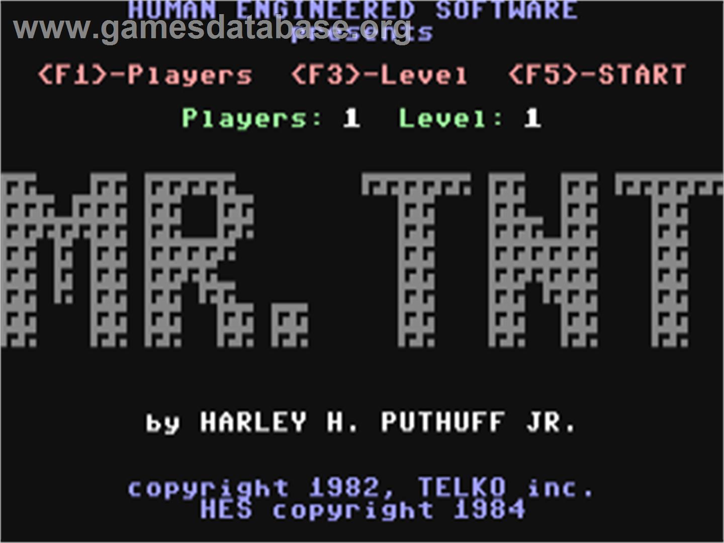 Mr. Tnt - Commodore 64 - Artwork - Title Screen