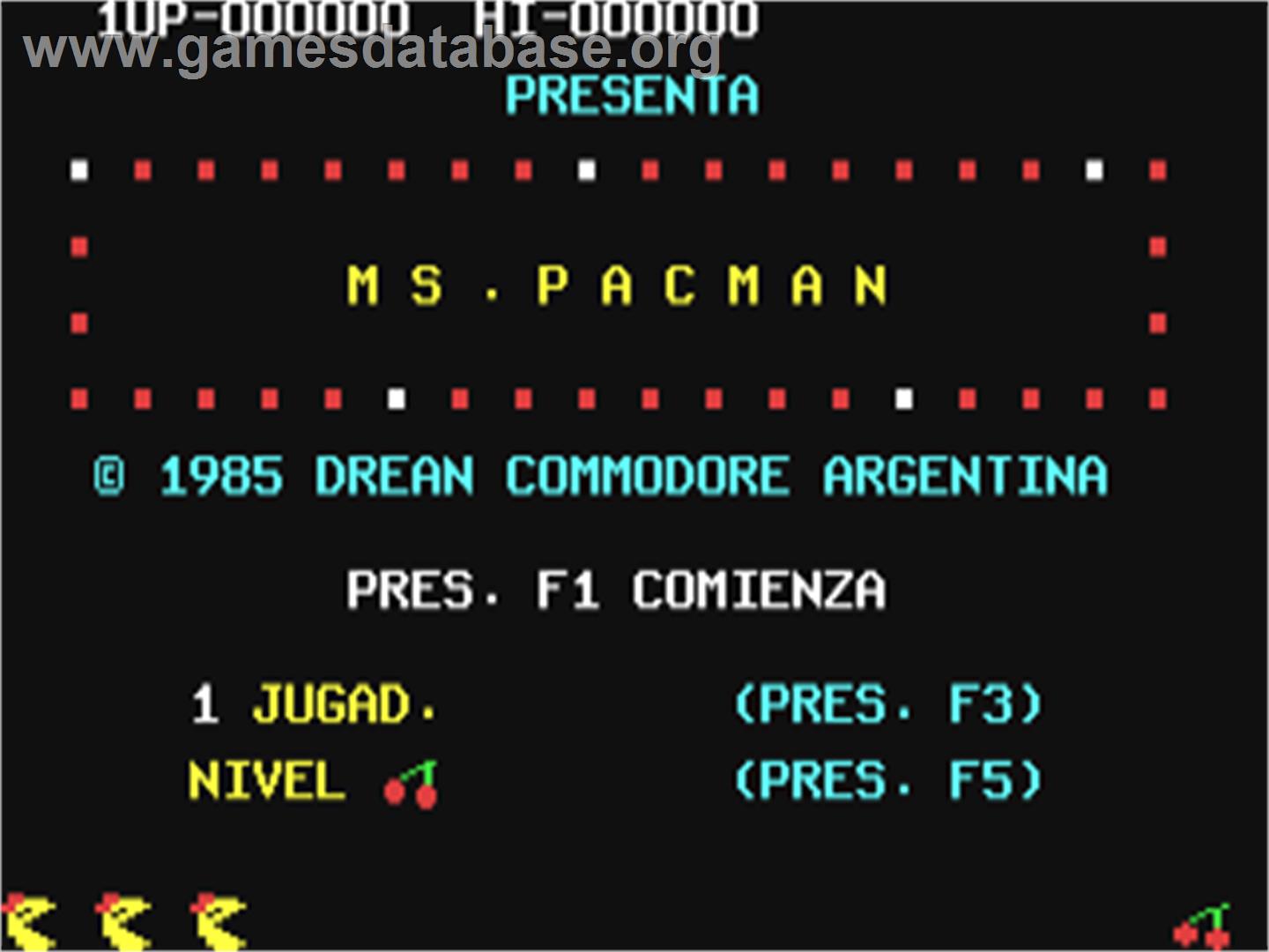 Ms. Pac-Man - Commodore 64 - Artwork - Title Screen